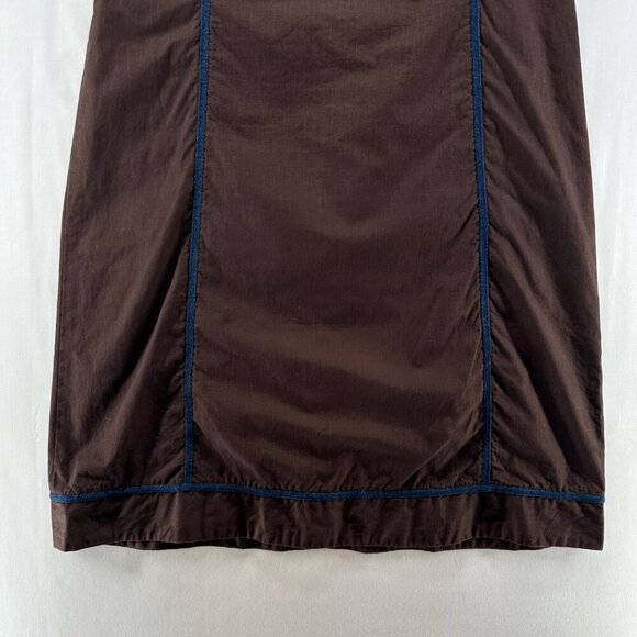 Blue Willis Skirt Size 34 Pencil Straight Maxi Twill Cotton Brown - Picture 4 of 11